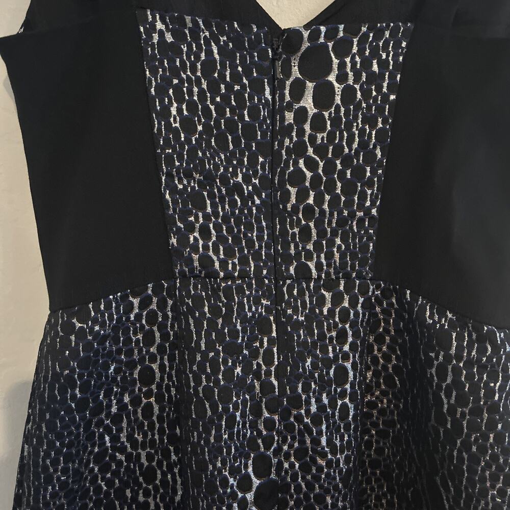 French Connection Y2K Glam Sparkle Ray Fit Flare Mini Sparkle Dress 8 Black - Picture 4 of 7